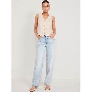 Old Navy OG Loose Jeans Womens 10 Blue Light Wash High Rise Stretch